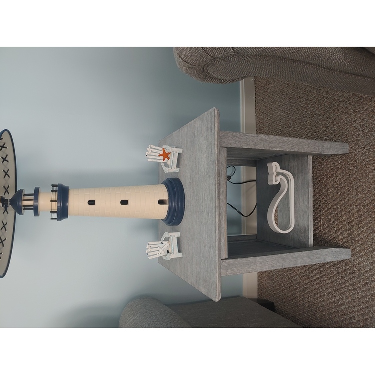 AFI Nantucket End Table with Charging Station in Driftwood 131.25