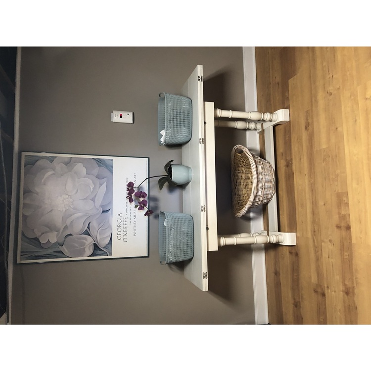 SEI Farmhouse Folding Console to Dining Table - Distressed White - Image 2